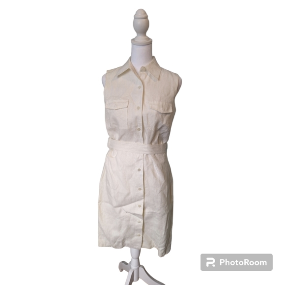 Brooks Brothers 346 Belted Linen Dress - Picture 1 of 10